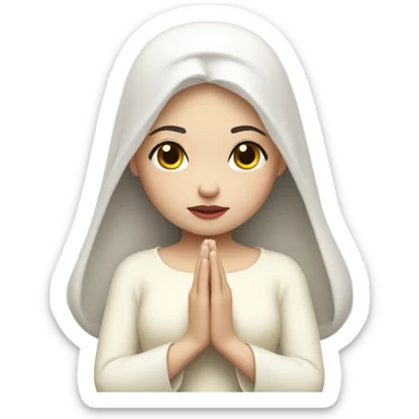 Snow White praying with eyes closed white skin sticker