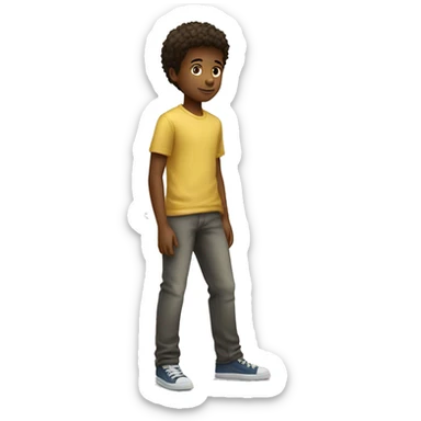 Eleve garcon debout blanc sticker