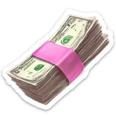 pink money flying  sticker