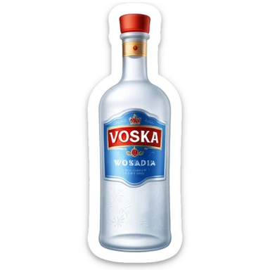 russian vodka bottle with a frosty look sticker