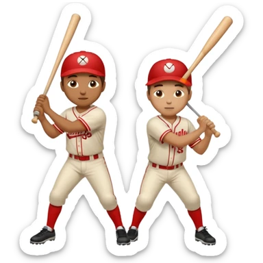 A guy hitting another guy with a bat sticker