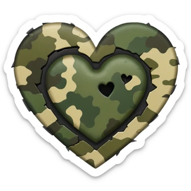 Army fatigue heart sticker