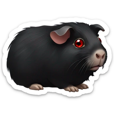 black guinea pig with red eyes sticker