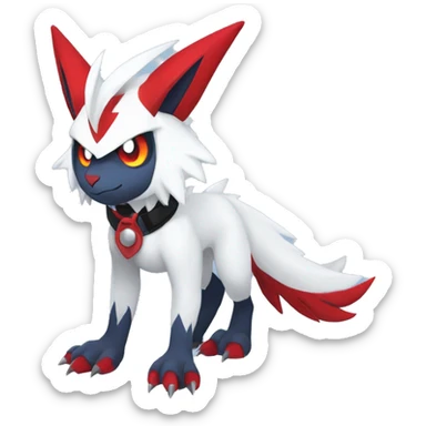 Cool Edgy Absol-Zangoose-Sneasel-Quilava with a collar on, full body sticker