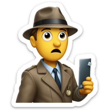 detective using a clue looking at a database and shocked to find that the database has inconsistencies sticker