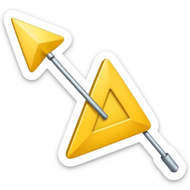 Hace una imagen con un triángulo amarillo y que adentro tenga una flecha apuntando a la izquierda sticker