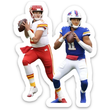Josh Allen beating Patrick Mahomes  sticker