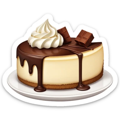 Cheese cake with chocolate fudge on top sticker