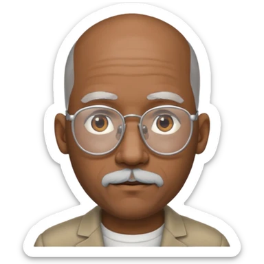 bald headed silver beard black man glasses sticker