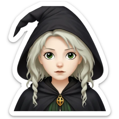 disheveled hair witch sticker