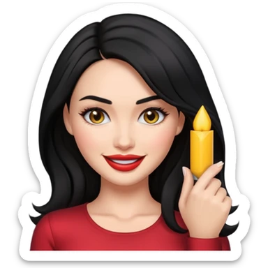 “Emoji girl, femme fatale, black hair. megan fox vibes sticker