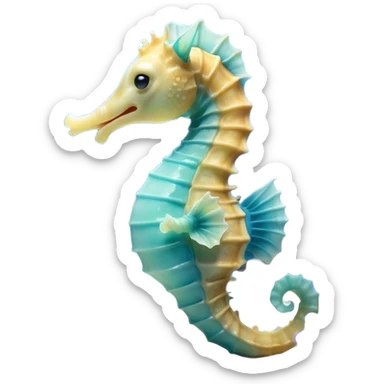 Cinematic Cute Yawning Sea Horse Portrait Emoji, Head tilted slightly with a dramatic, wide-open yawn, showcasing a petite, elegantly curved seahorse with a softly drooping tail and sleepy, half-closed eyes, Simplified yet irresistibly adorable features, highly detailed, glowing with a soft, cozy aquatic glow, high shine, relaxed yet expressive, stylized with a dash of whimsical marine charm, soft glowing outline, capturing the essence of a drowsy yet affectionate seahorse that appears ready to stretch out for a nap! sticker
