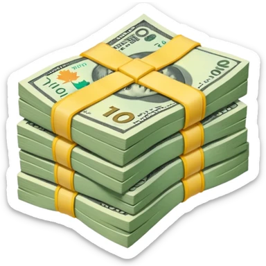 make a stack of candian dollars held togethher one rubber sticker