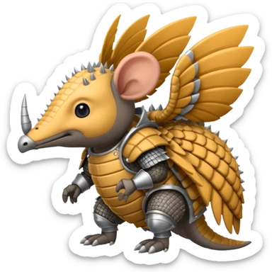 winged armadillo sticker
