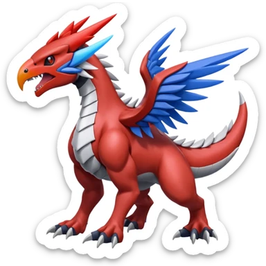 Skarmory-Yveltal-Guilmon-Rhyperior-Herdier-fusion (full body) sticker
