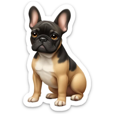 French bulldog with black face and tan body  sticker
