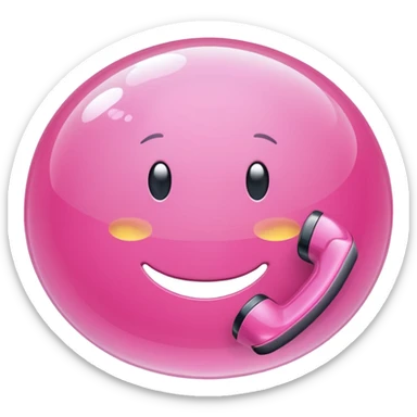 pink phone call \caller id bubble sticker