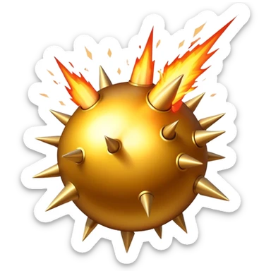 Golden bomb spikes exploding sticker
