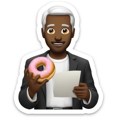 Preacher holding a donut  sticker