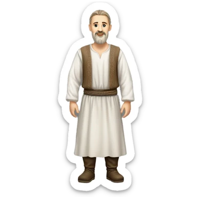 photorealistic white slavic peasant with goatee beard full body, Slavic ethnic clothing sticker