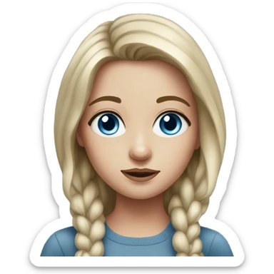 realistic portrait of girl blue eyes sticker