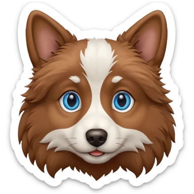 realistic dog portrait closeup blue eyes sticker