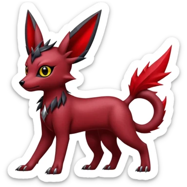  Shiny edgy dark gloomy red gothic cool badass emo-Poochyena-Umbreon-Salandit-Jolteon-fusion sticker