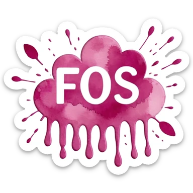 Realistic, watercolor, month February title splatter ìn pinks  sticker