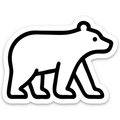 bear, modern icon style, simple and recognizable, clean lines, minimal details, suitable for app or website icon sticker