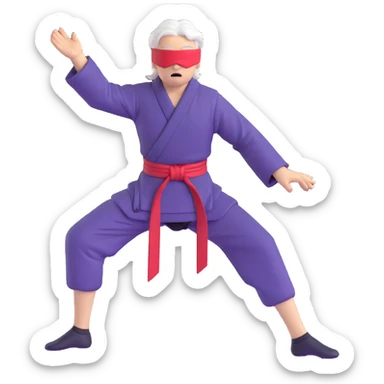 Gojo Satoru from Jujutsu Kaisen, 3D anime style, white hair, blindfold, dynamic pose sticker
