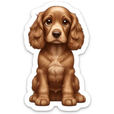 cocker spaniel dog brown sticker