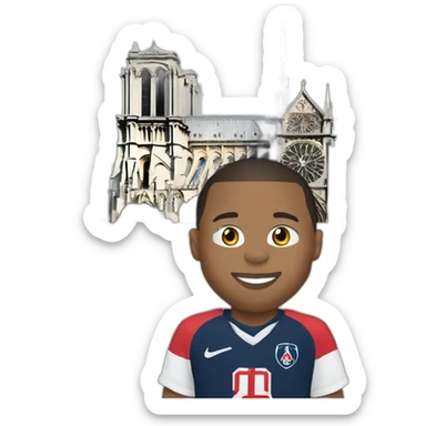 Mbappe sur Notre Dame de Paris sticker