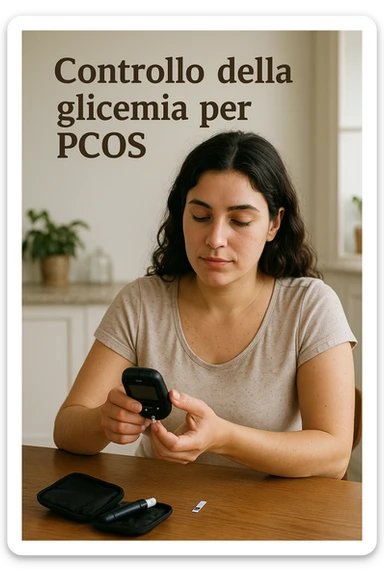 Donna con pcos che regola la sua glicemia immagine realistiche in italiano sticker
