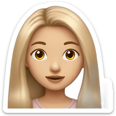 Girl-with-long-hair-and-cat-angora-beige sticker