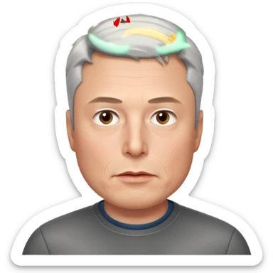 make me elon musk serious face  sticker