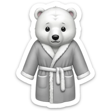 grey shower robe with polar bear faces on it  sticker