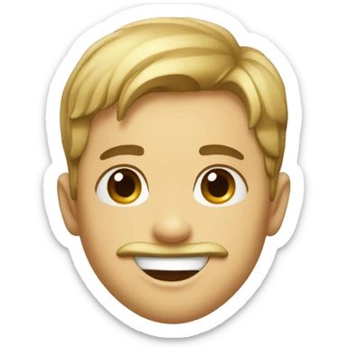 playful boy sticking out tongue with anchor beard sticker