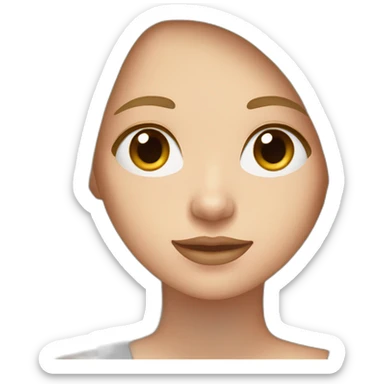 smm white girl with light brown straight long hair and brown eyes with apple macbook sticker