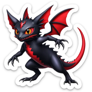 Shiny Epic Badass Gothic Noibat-Salandit-Litten-Hybrid sticker