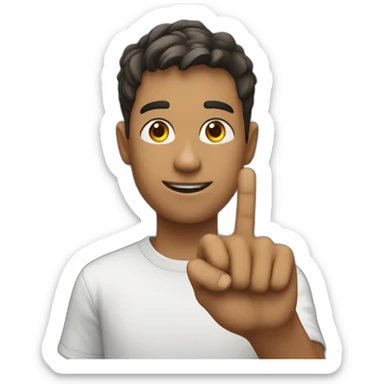 Student showing his hand fingers below to search box sticker