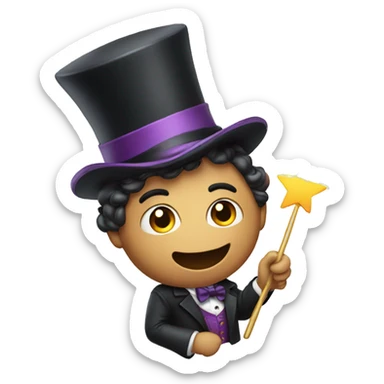 Magician with magic wand sticker