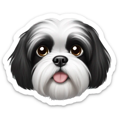 Black and white Shih Tzu sticker