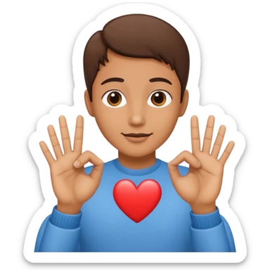 Bts hand pose and heart place mid of fingers sticker