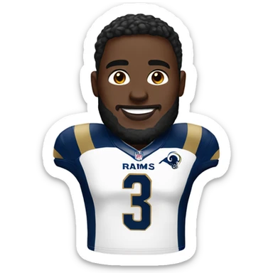 Rams player white new rams jersey  sticker