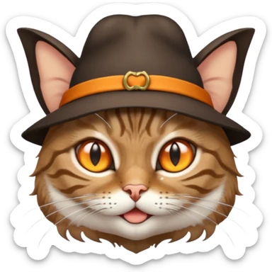 Cat hat bat sticker