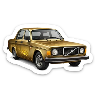  Side shot 1973 Volvo 142 GL C-3PO tarnished from space  sticker