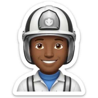 Ingeniero morocho con casco blanco sticker