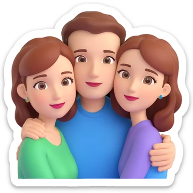 couple posing, close up pose, living room background sticker