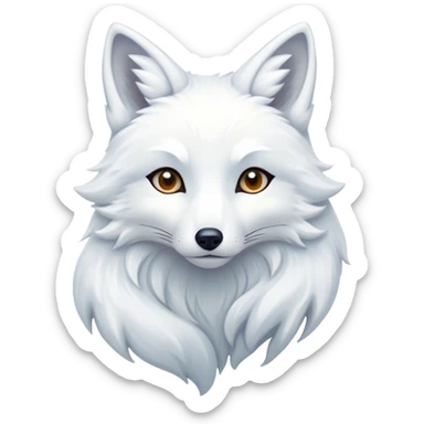 mystical and ethereal white fox sticker