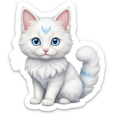 full body of baby Turkish Angora cat  sticker